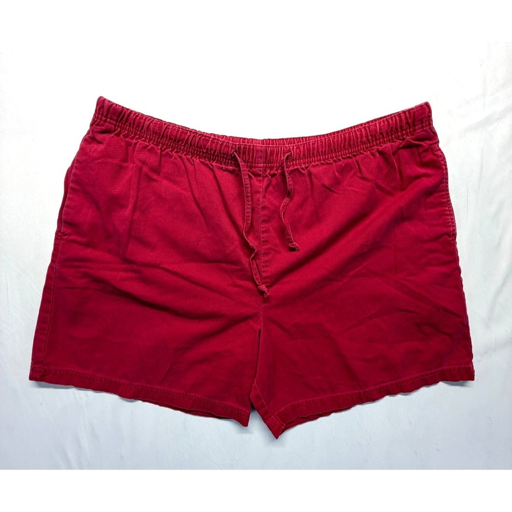 Eddie Bauer Sweat Shorts Womens XL Bold Red Cotton Regular Fit Drawstring‎ Waist